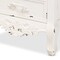 Baxton Studio Levron Traditional Walnut Brown and Antique White Finished Wood 3-Drawer Nightstand 194-11953-ZORO - alternate 5